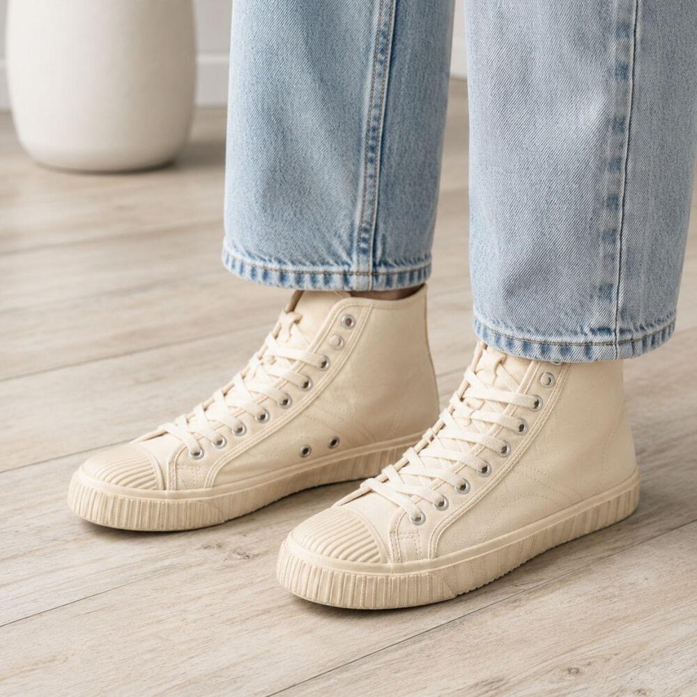 Zara cream high top canvas